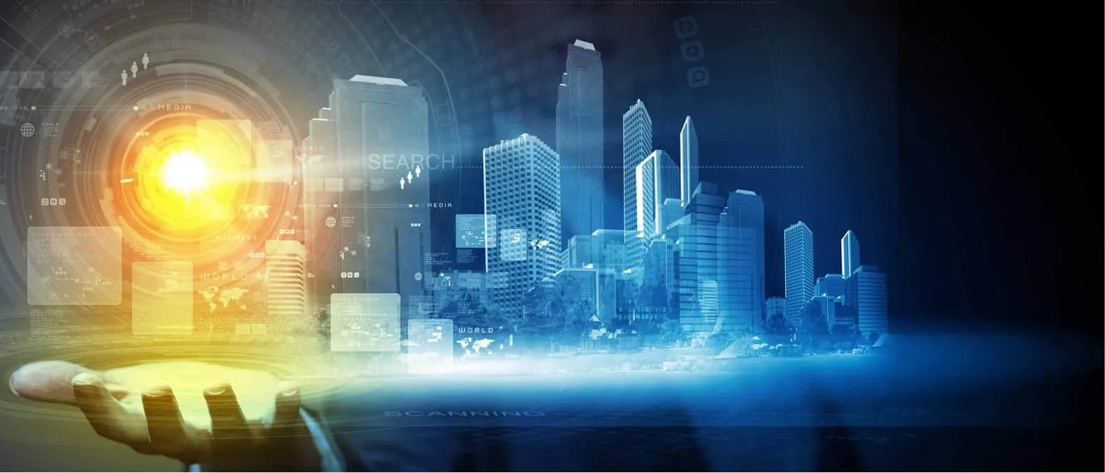 Stock Image of Digital City