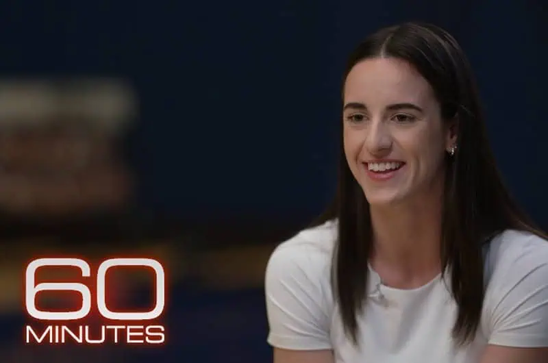 Screenshot of Caitlyn Clark on 60 Minutes
