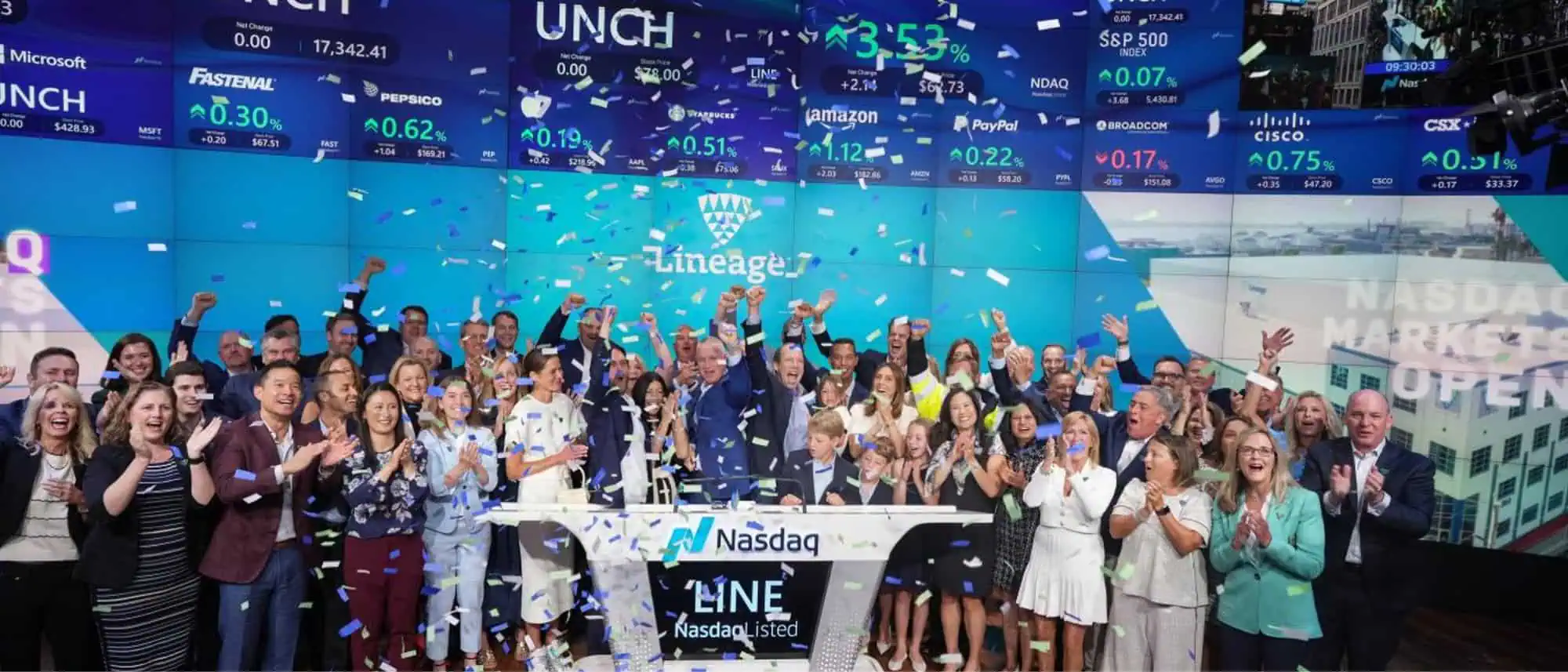 Lineage Logistics at NASDAQ celebrating their win