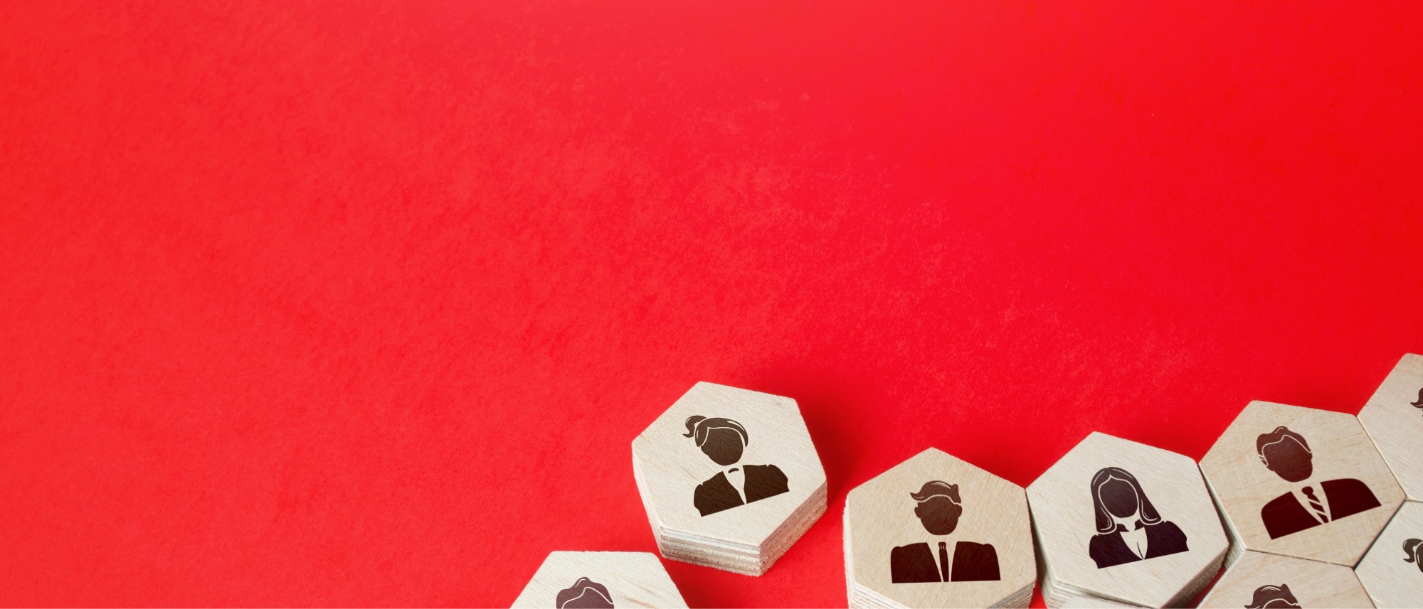 Stock image of blocks against a red background