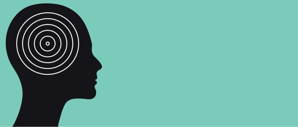 Clip art of a silhouette of a man's head